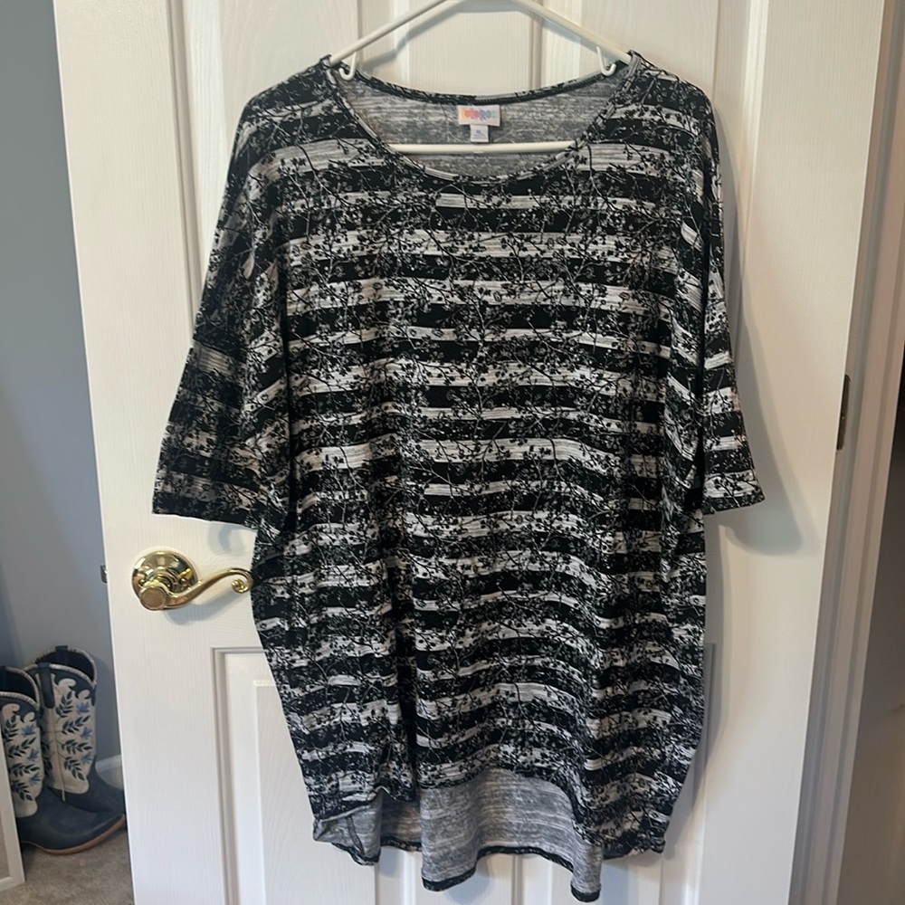LuLaRoe Floral Striped Top